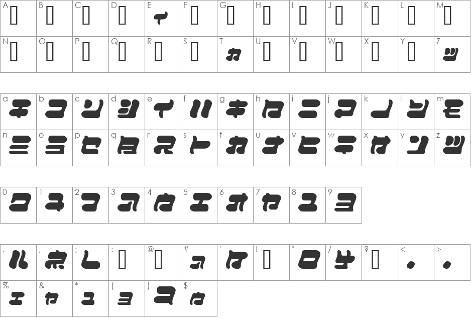 FuwafuwaFururuKW font character map preview