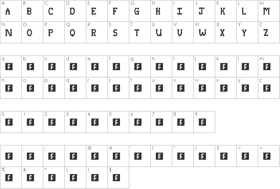 Fuzzy Concept font character map preview