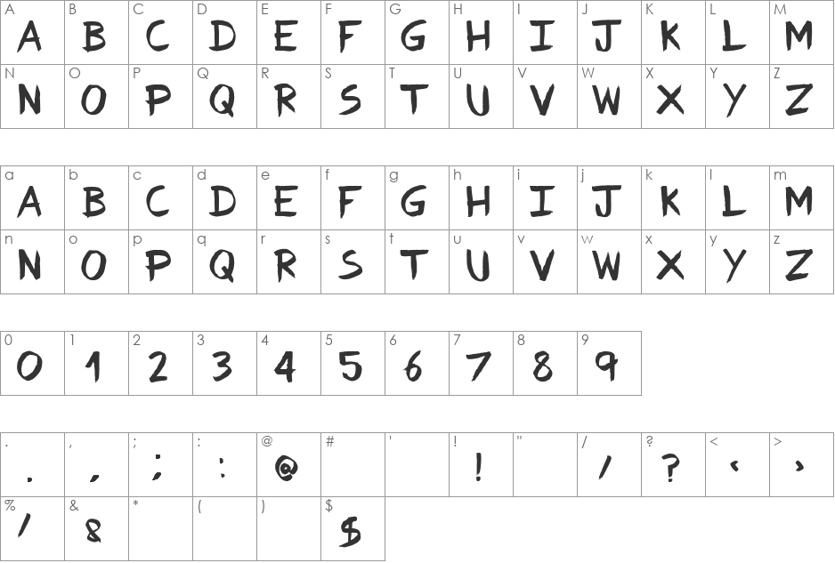 Fvriosa font character map preview