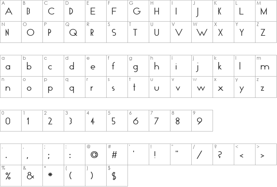 FZ BASIC 19 font character map preview