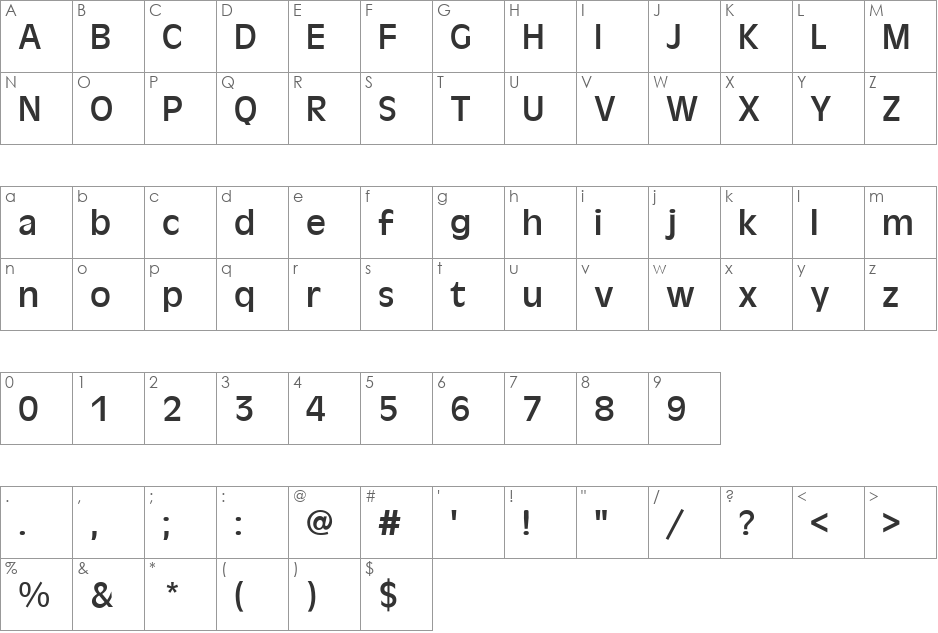 FZ BASIC 2 font character map preview
