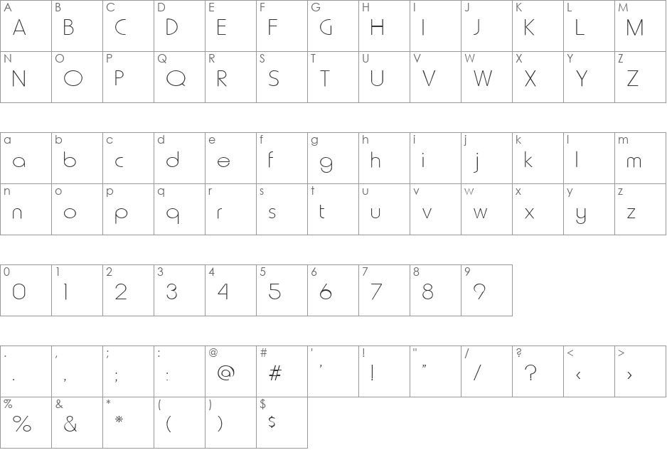 FZ BASIC 20 font character map preview