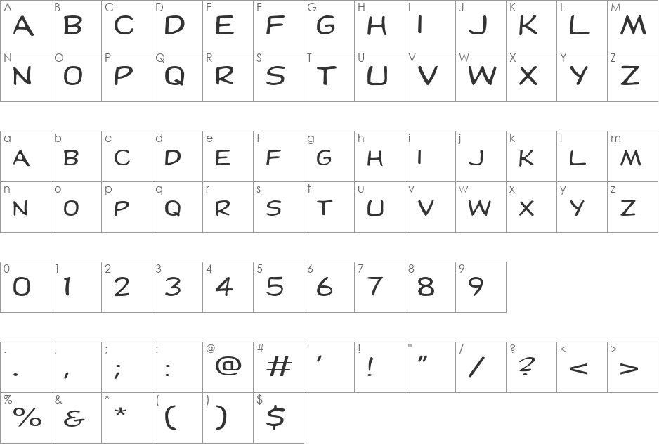 FZ BASIC 29 EX font character map preview