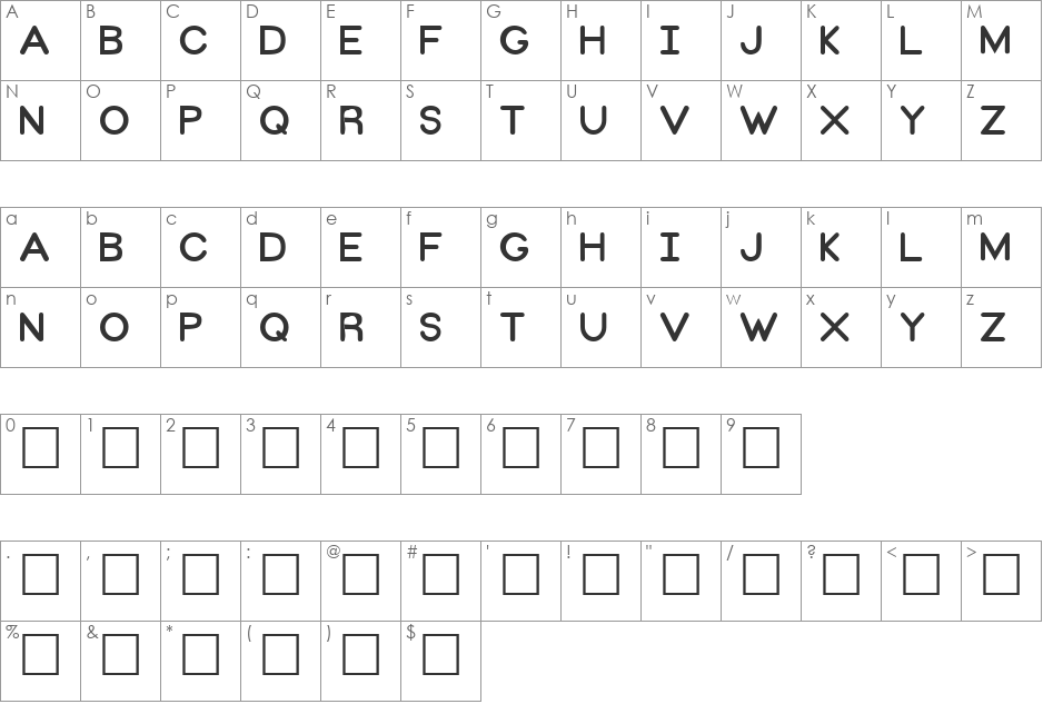 FZ BASIC 31 font character map preview