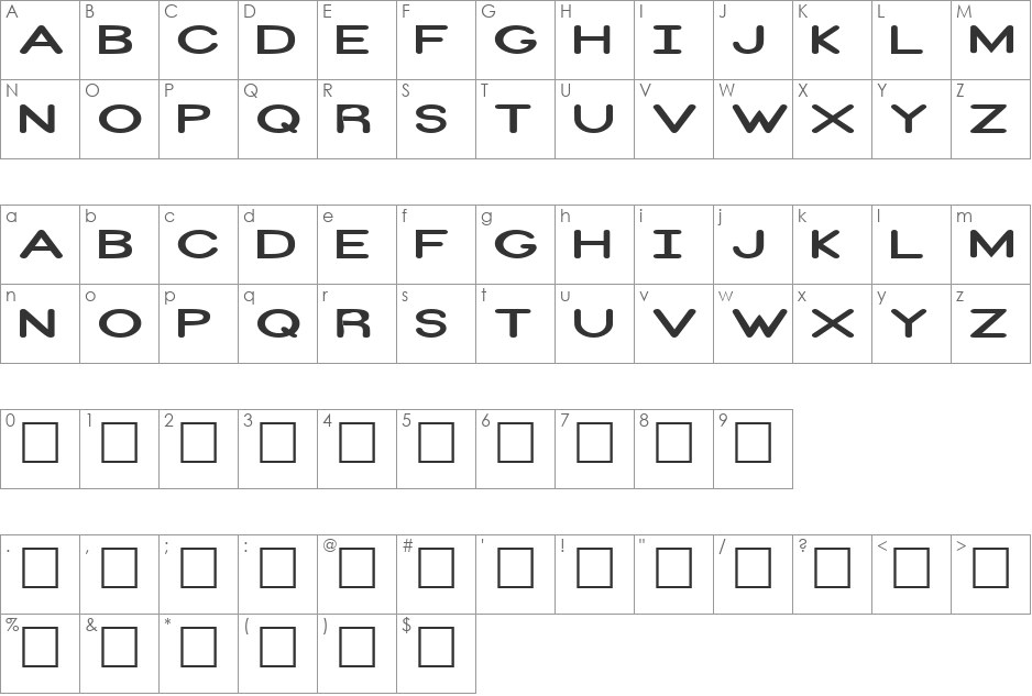 FZ BASIC 31 EX font character map preview