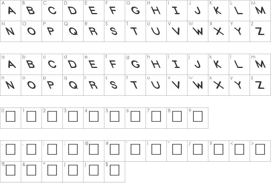 FZ BASIC 31 LEFTY font character map preview
