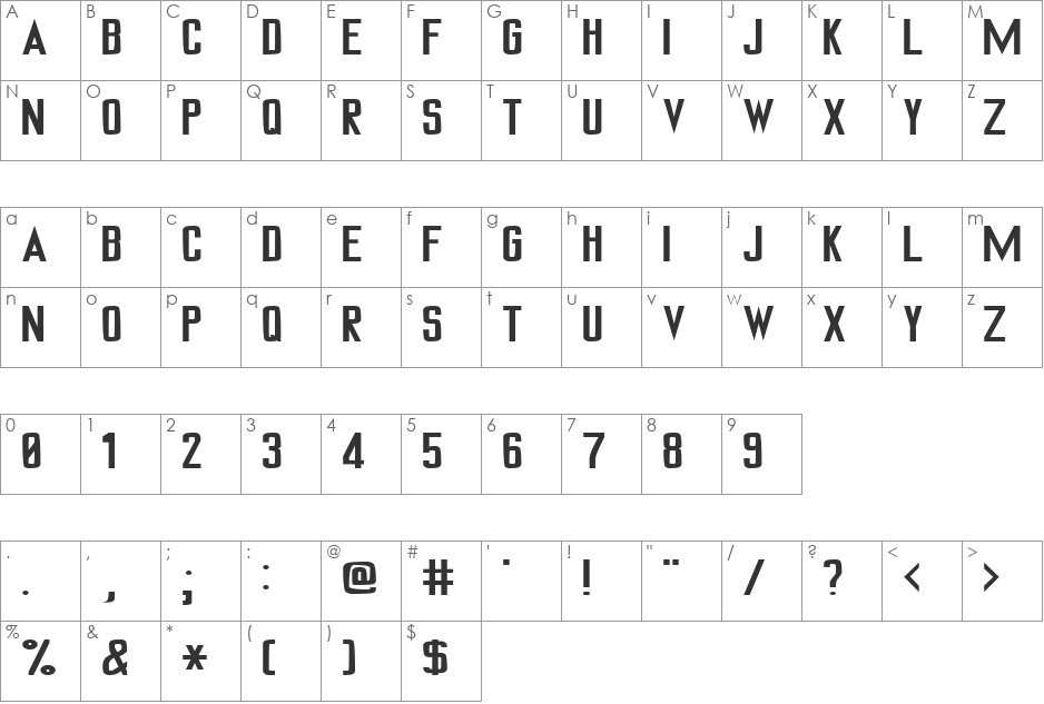 FZ BASIC 32 EX font character map preview