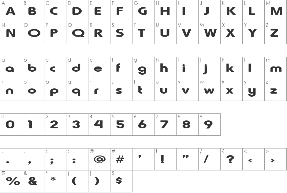 FZ BASIC 7 EX font character map preview