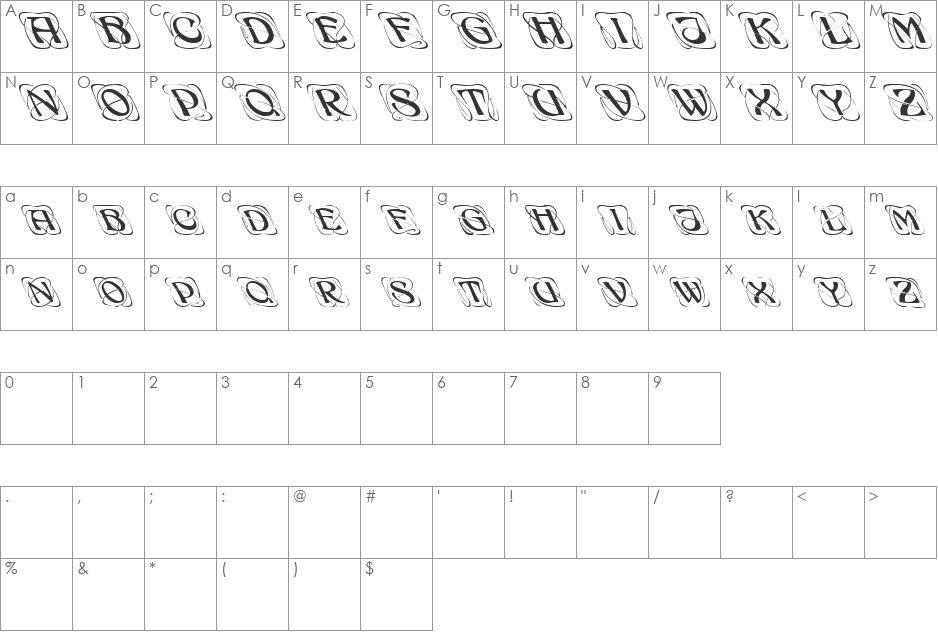 FZ BORDERS 11 LEFTY font character map preview
