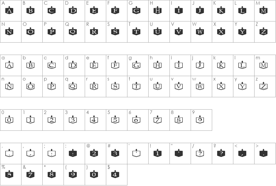 FZ BORDERS 17 font character map preview