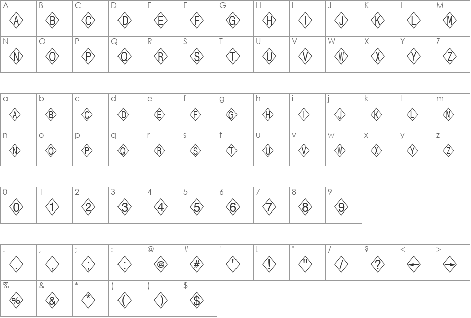 FZ BORDERS 20 font character map preview