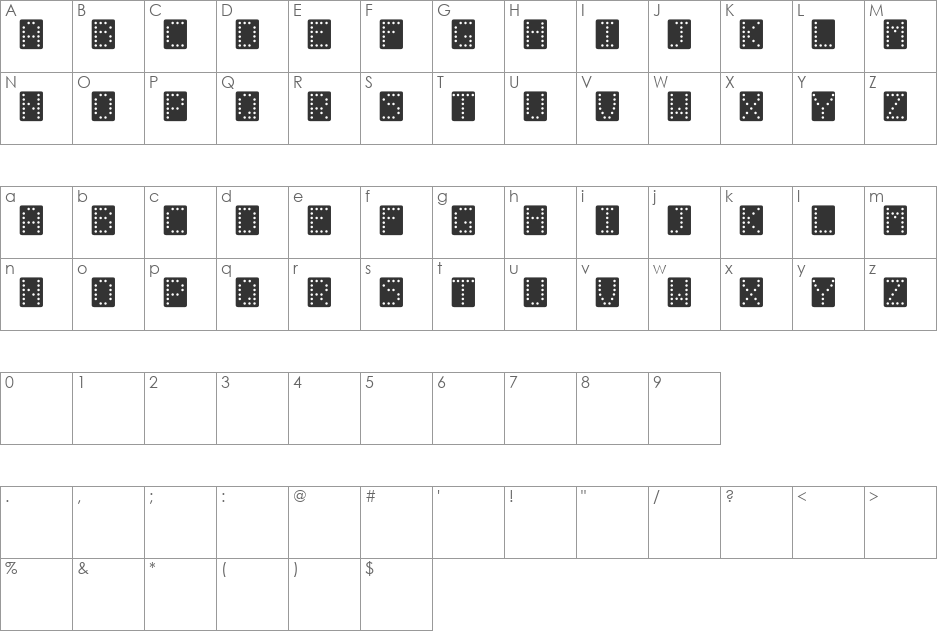 FZ BORDERS 3 font character map preview