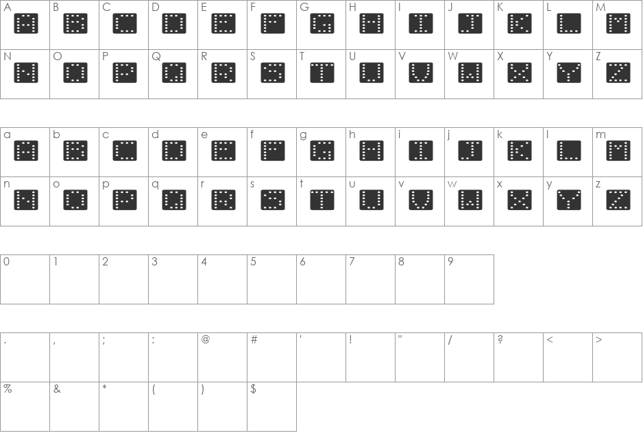 FZ BORDERS 3 EX font character map preview