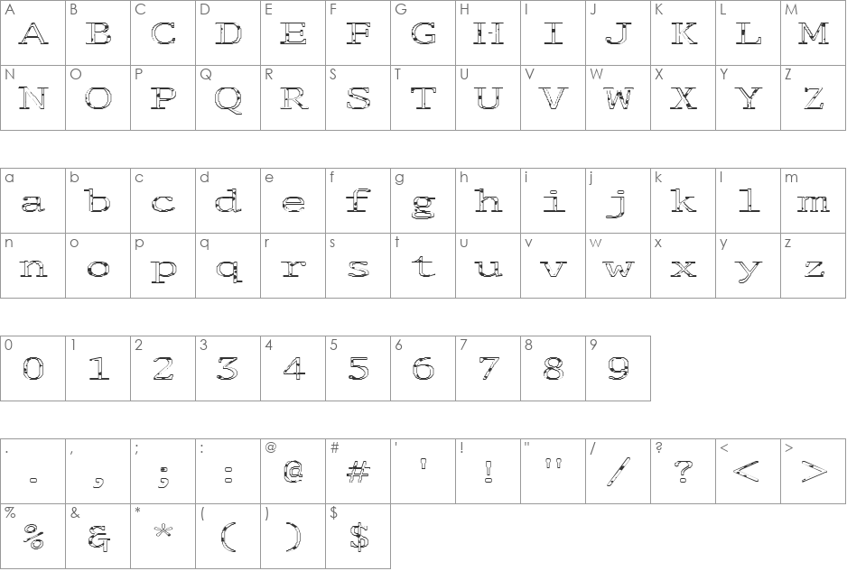 FZ DIGITAL 1 SPOTTED EX font character map preview