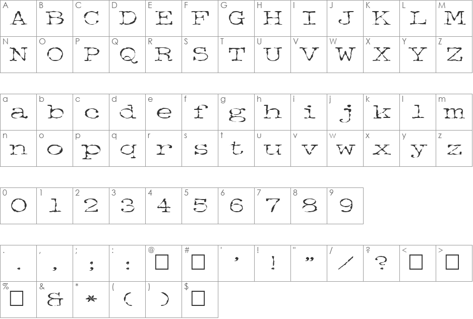 FZ DIGITAL 2 font character map preview
