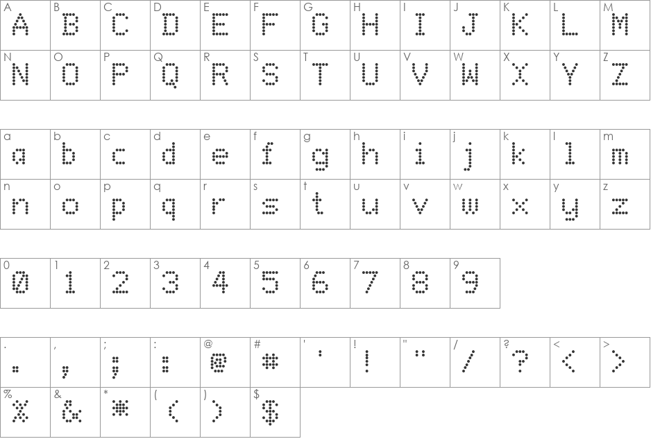 FZ DIGITAL 9 font character map preview