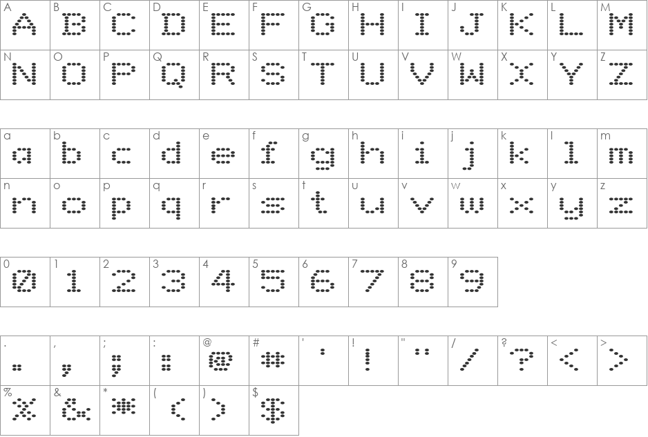 FZ DIGITAL 9 EX font character map preview