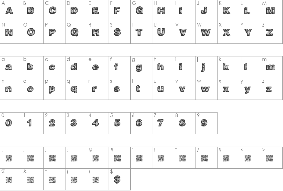 AnimalPlanet font character map preview