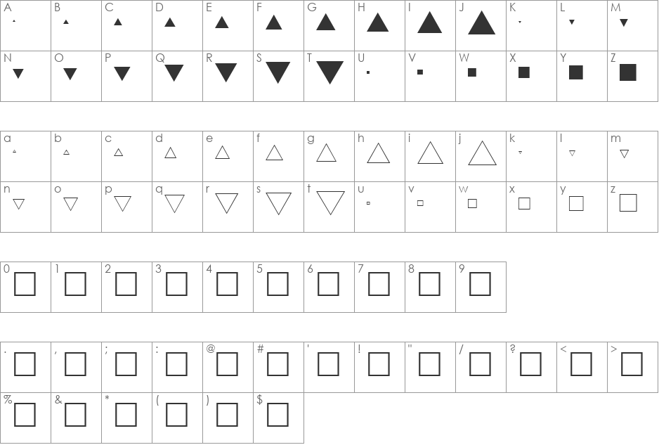 FZ DING 35 font character map preview