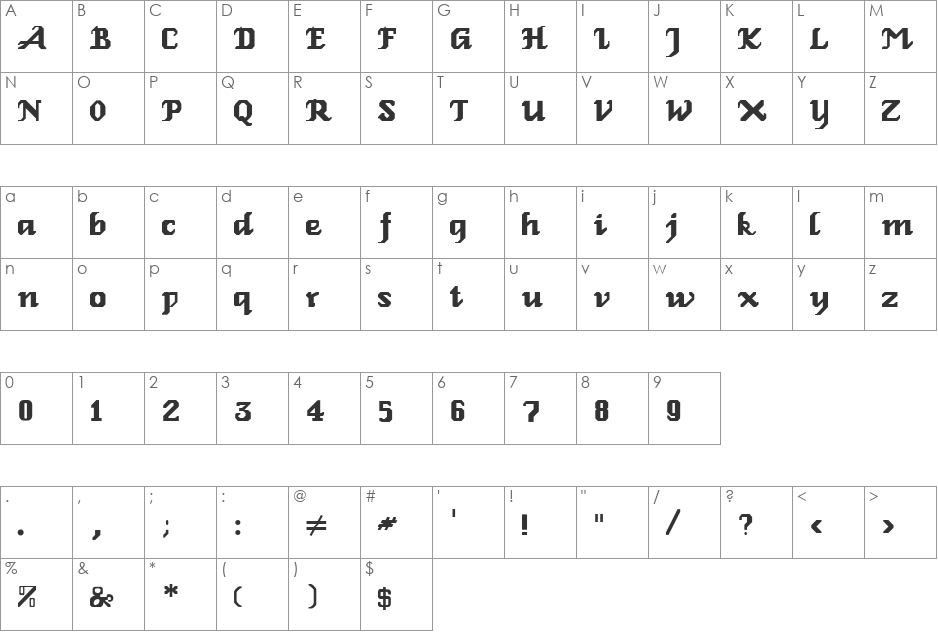 FZ GOTHIC 2 font character map preview