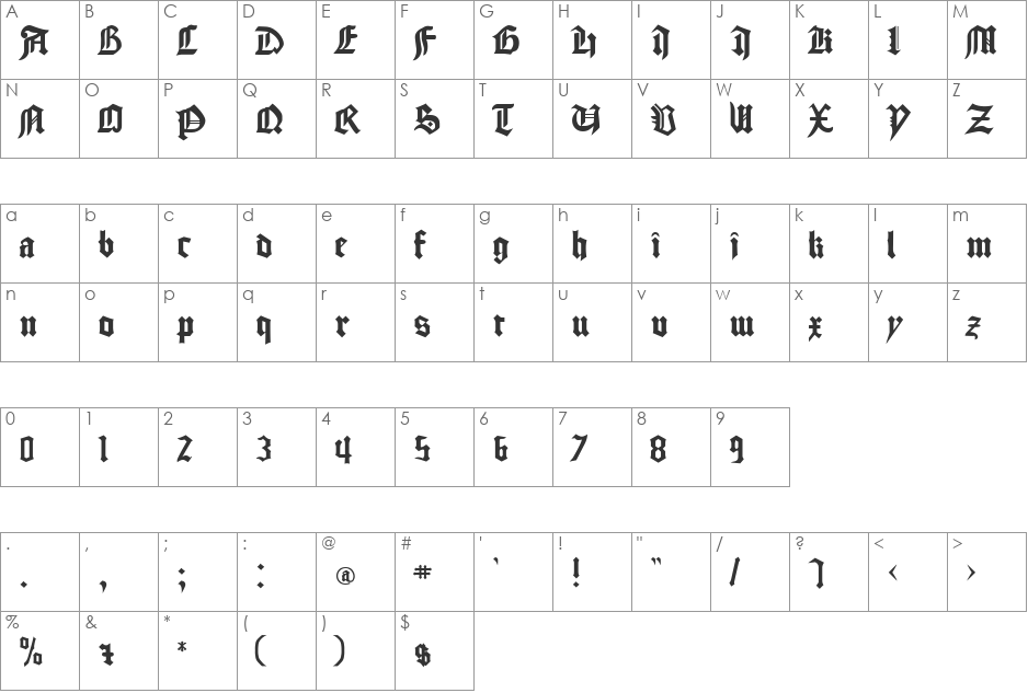 FZ GOTHIC 3 font character map preview