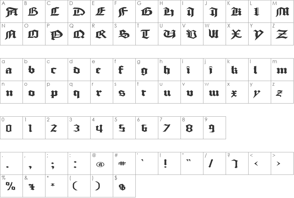 FZ GOTHIC 3 EX font character map preview
