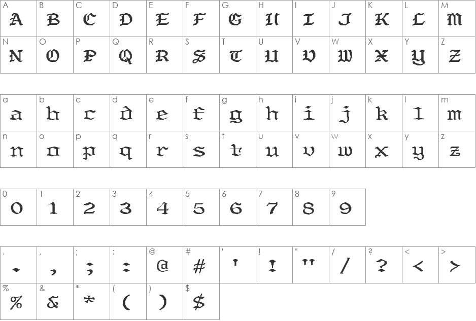 FZ GOTHIC 5 EX font character map preview