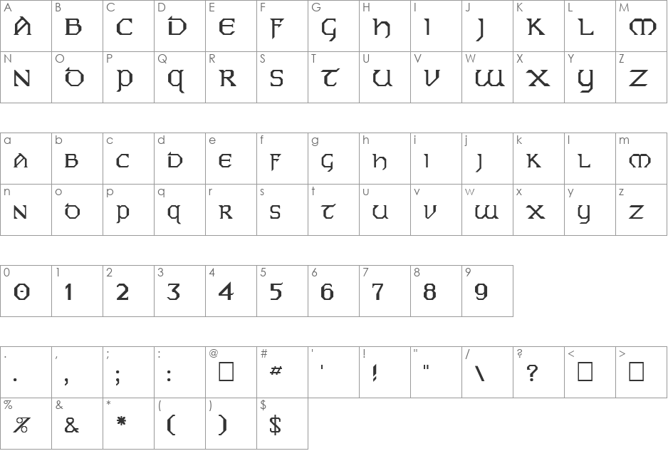 FZ JAZZY 31 font character map preview