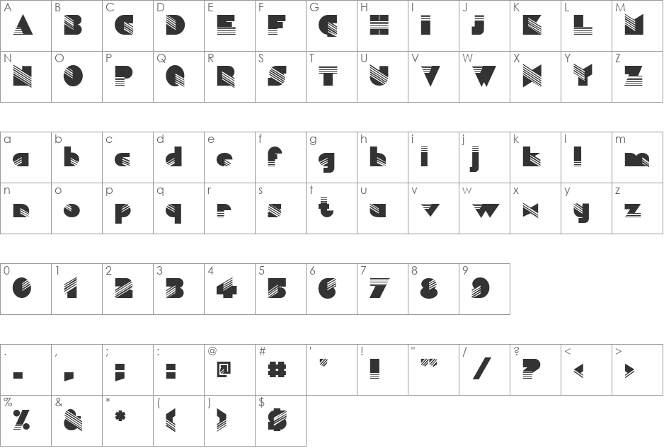 Abracadabra font character map preview