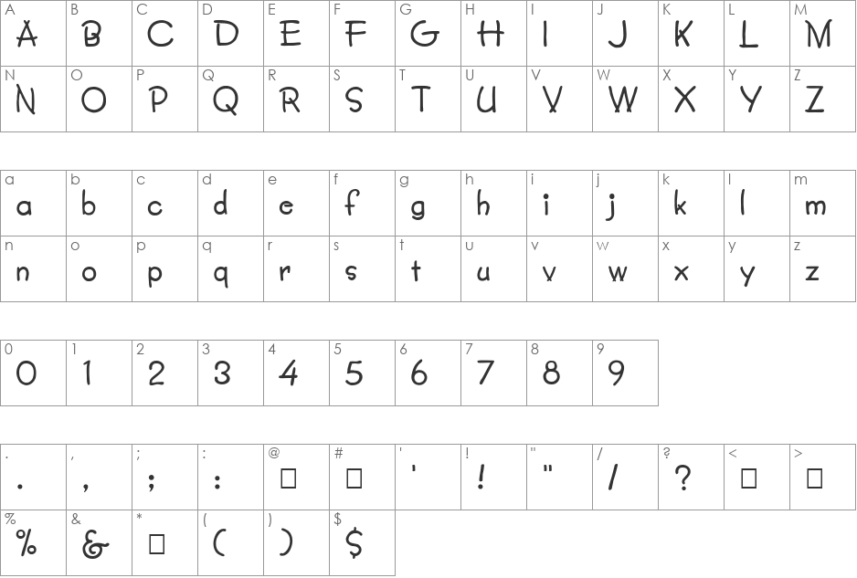 FZ JAZZY 34 font character map preview
