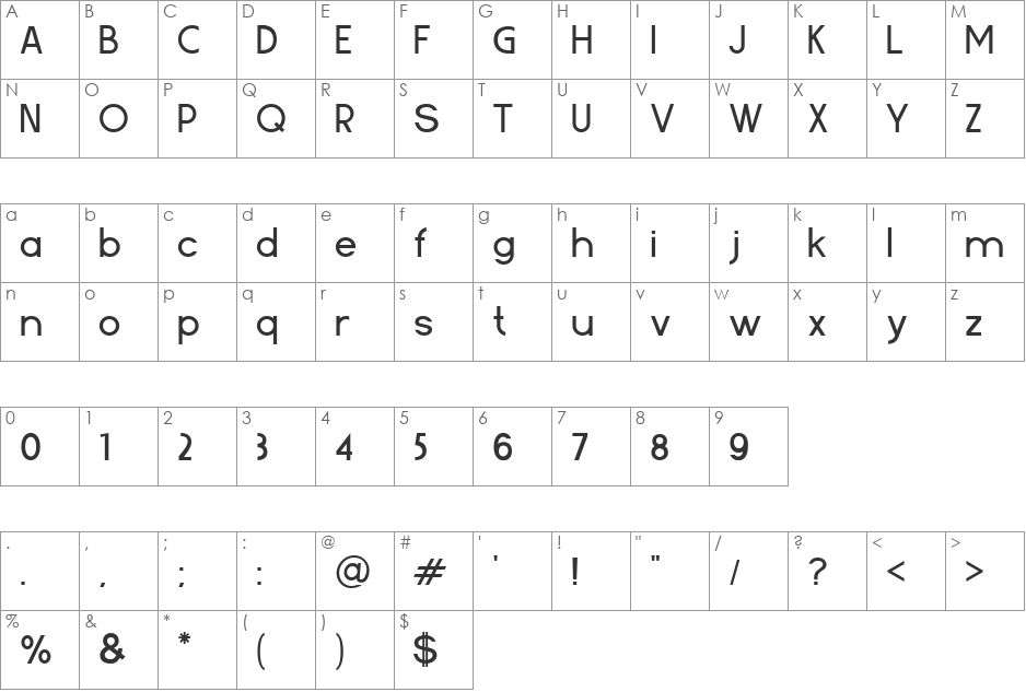 Anjasmoro font character map preview