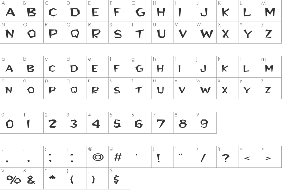 FZ JAZZY 8 EX font character map preview