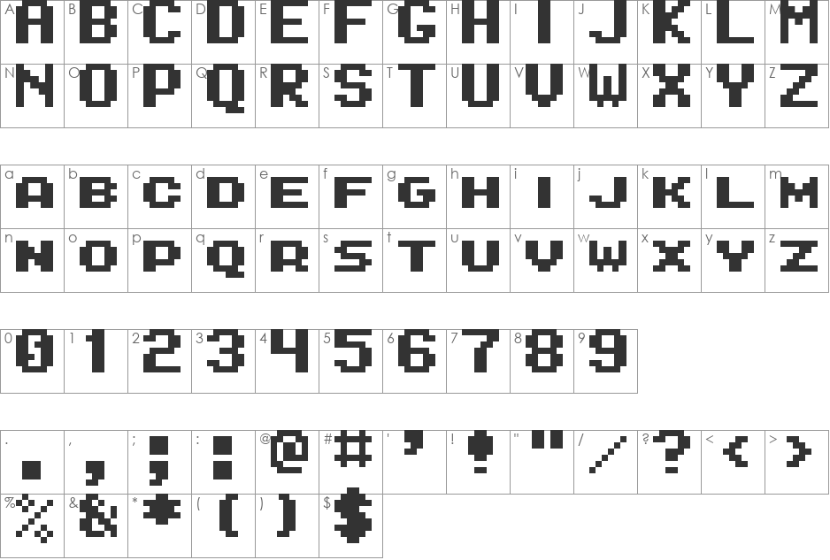 Ankylosaurus font character map preview