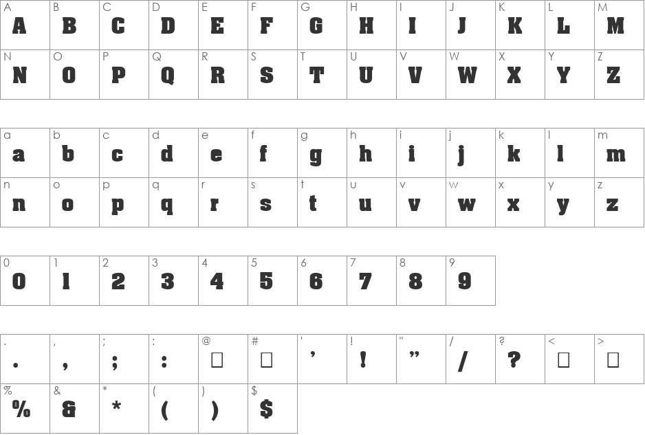 FZ ROMAN 3 font character map preview