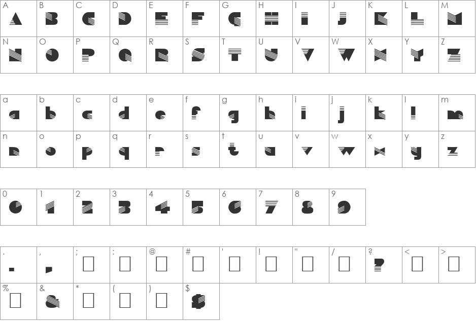 FZ UNIQUE 11 font character map preview