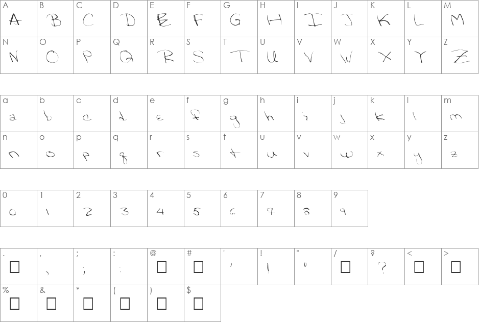 FZ WARPED 32 font character map preview
