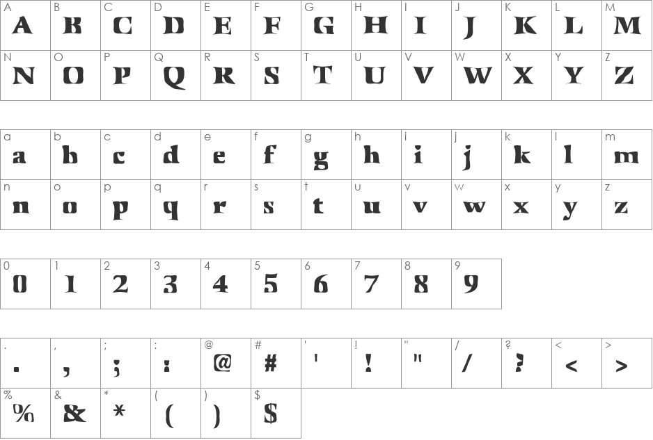 FZ WARPED 41 font character map preview