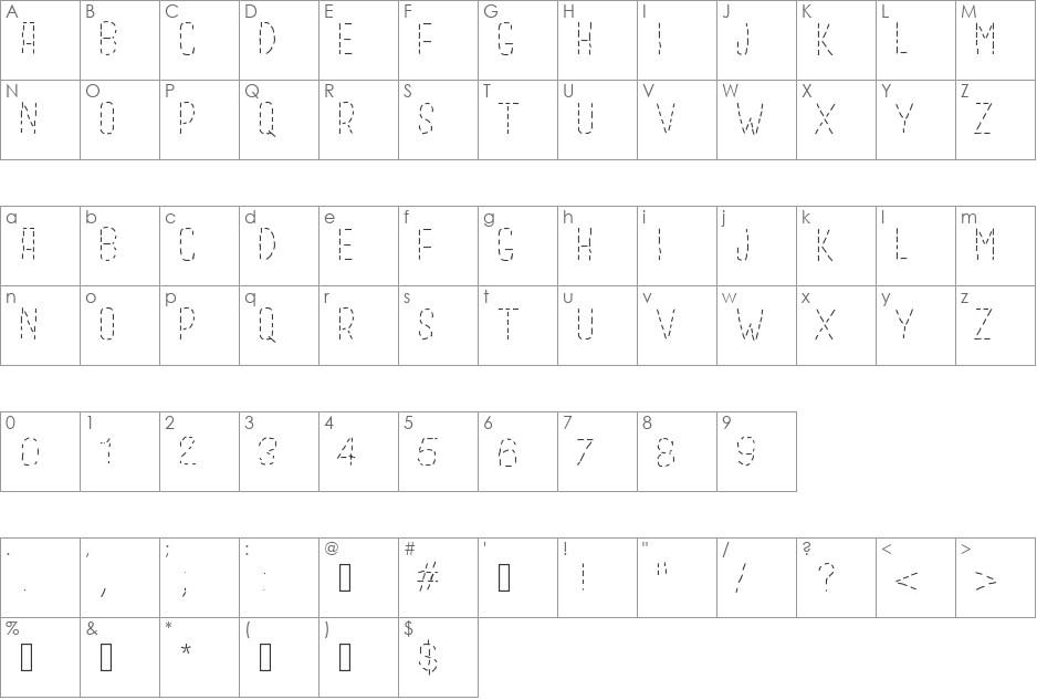 GaelleAbc font character map preview