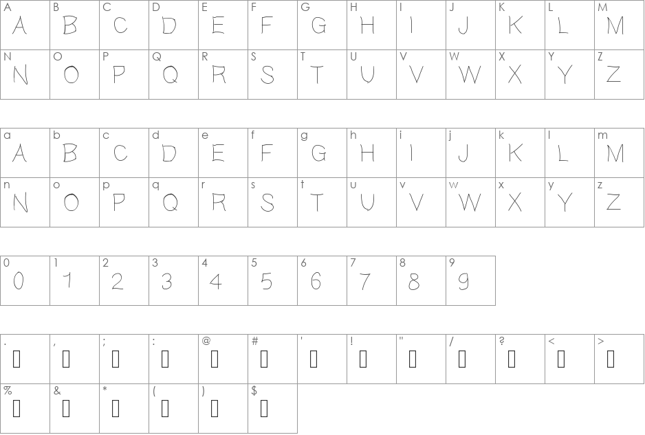 Gaellefine font character map preview