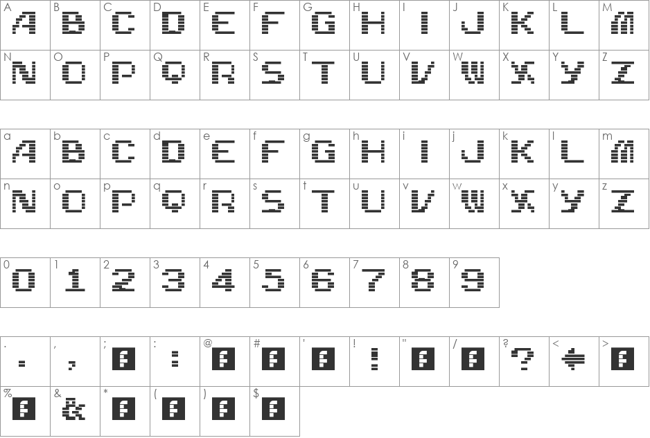 Gaios Fighter font character map preview