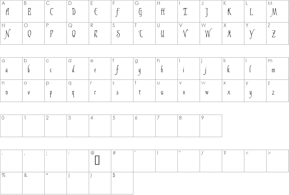 Gaiseric Demo font character map preview