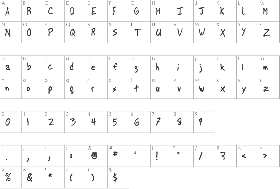 Another font character map preview