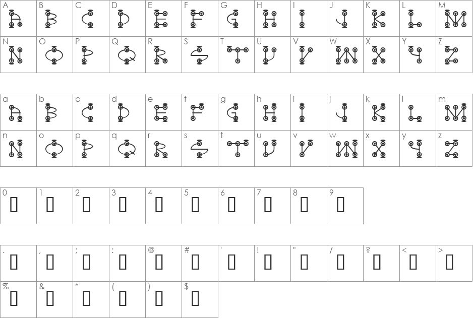 GalactoseONE font character map preview