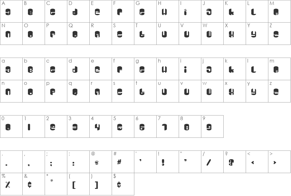 Galaxy font character map preview