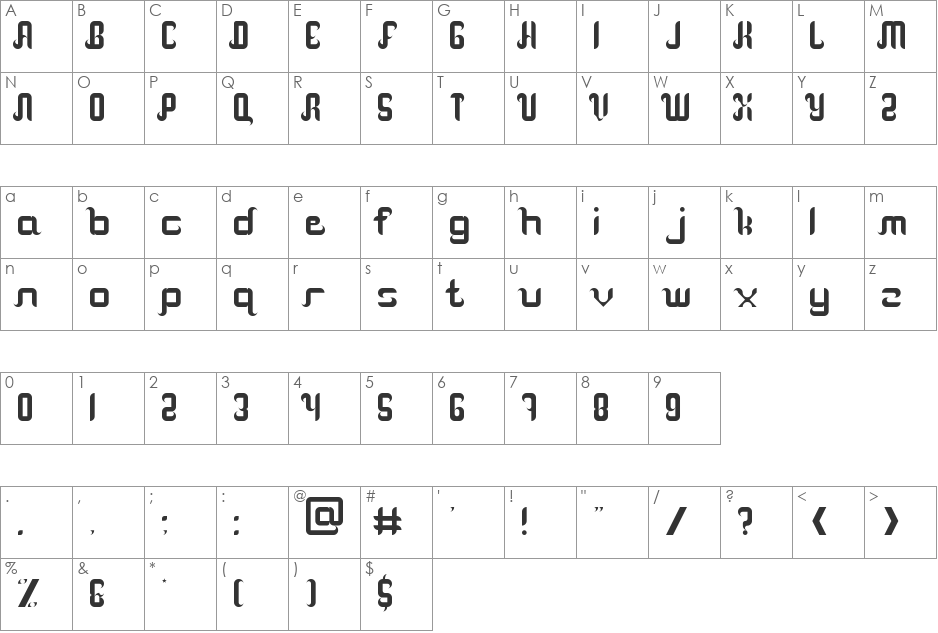 another calm sickle font character map preview