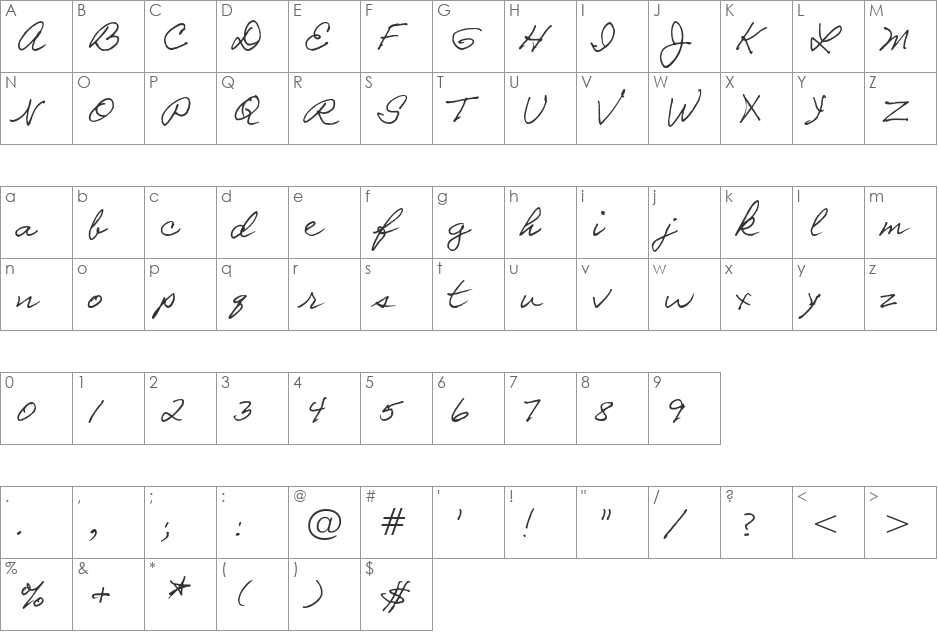 Galeforce BTN font character map preview