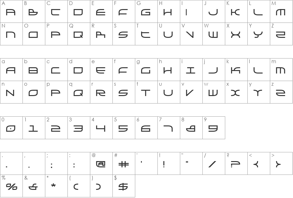 Galga Bold font character map preview