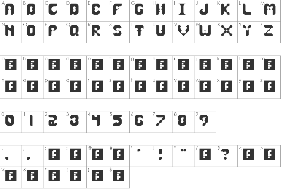 galli font character map preview