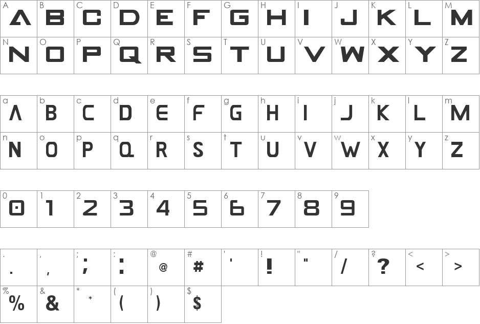 GAMECUBEN font character map preview