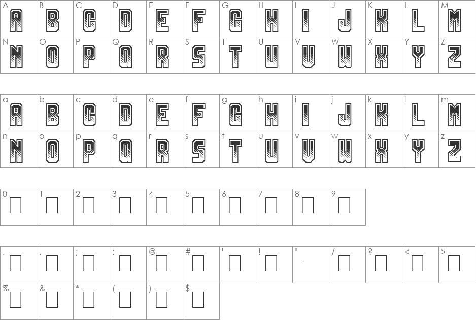Gamix font character map preview